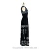 Long 8-Kali Embroidered Maxi Dress with Stretch Sleeves VTrendz