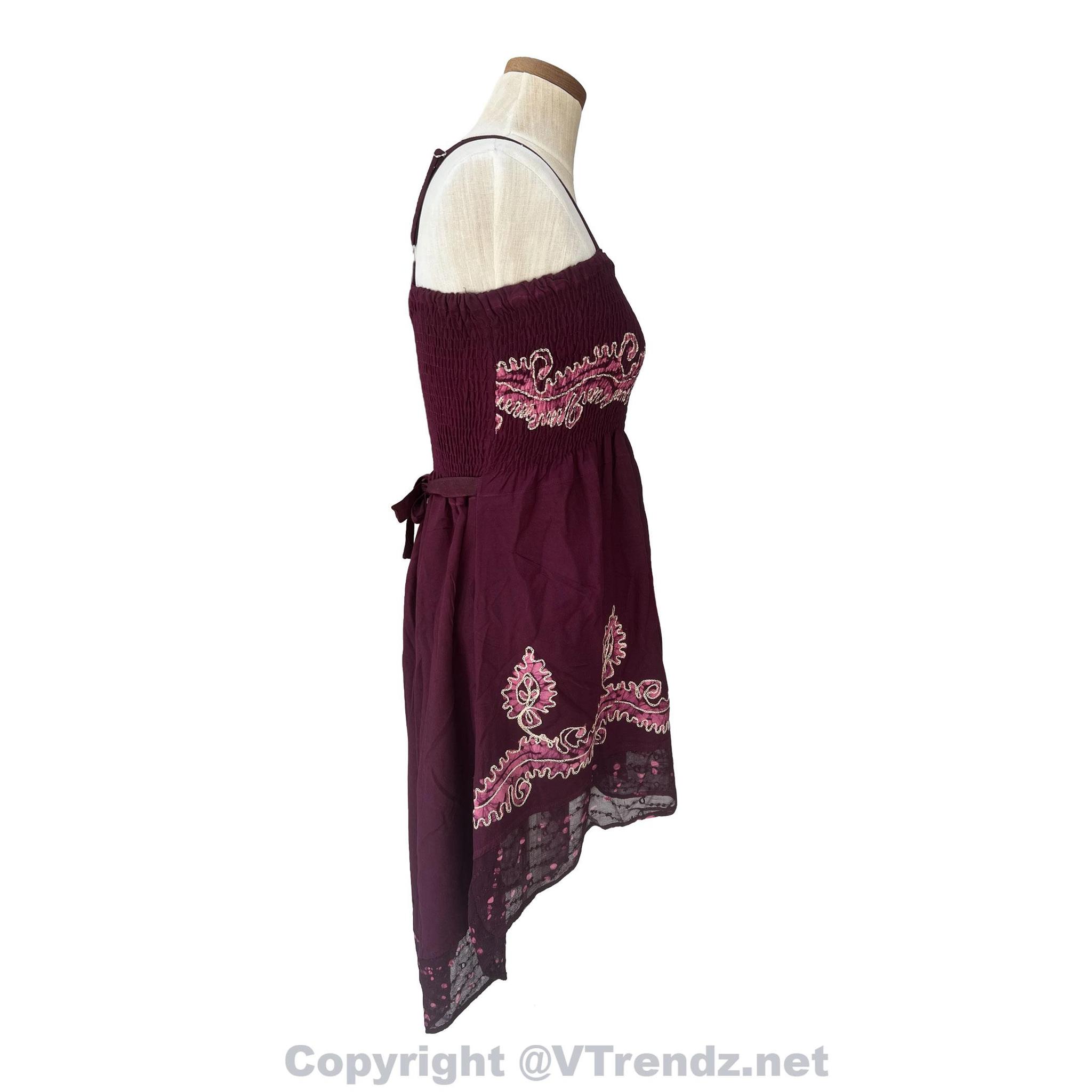 Batik Printed High-Low Sundress with Georgette Speckled Hem - Image 14