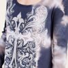 Vocal  Blue- Cream Long Sleeves Tie dye Dress With Rhinestone - Image 4