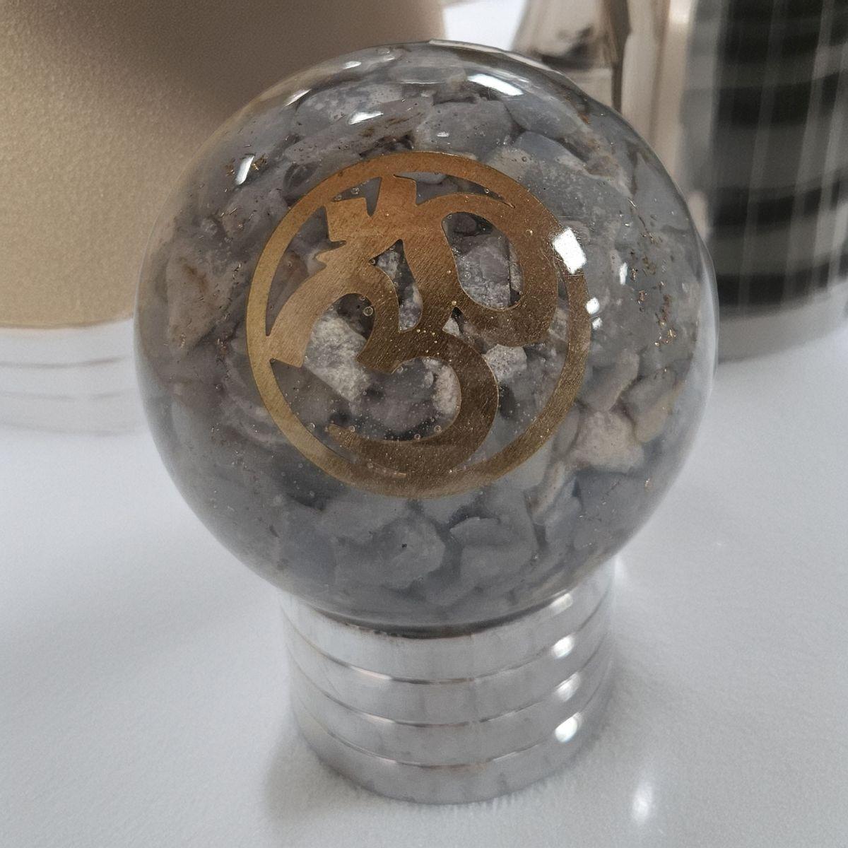 Angelite Orgone Sphere – Artifact of Celestial Peace & Angelic Guidance – 2"