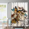 Monarch Butterfly Vintage Look Shower Curtain VTrendz