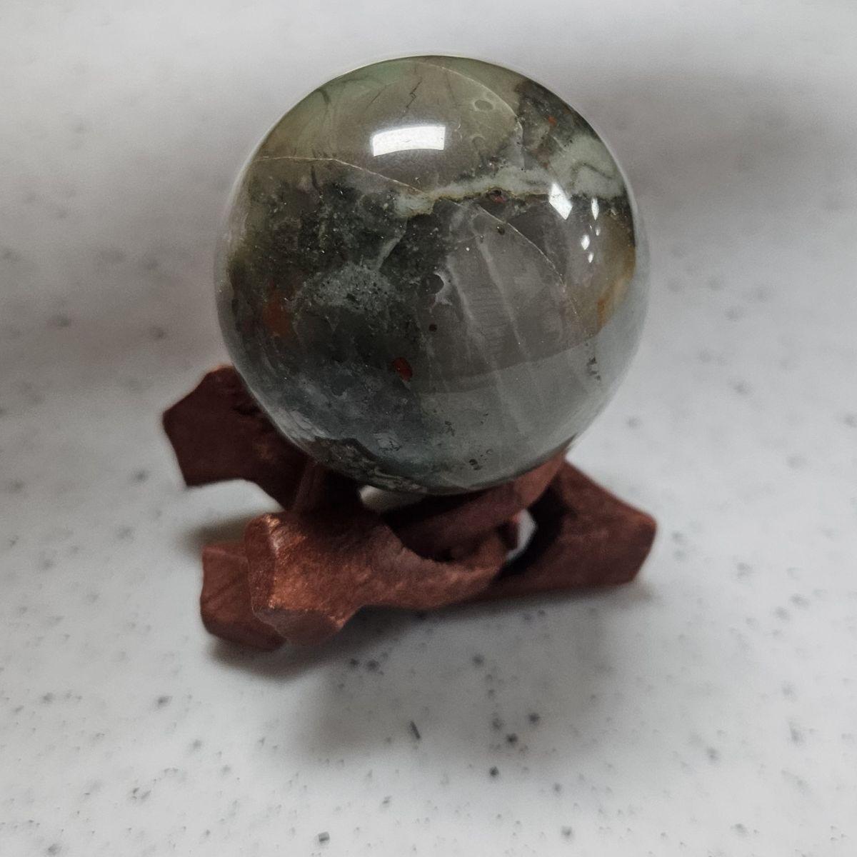 African Bloodstone Sphere for Creative Courage & Vitality (1.5 - 2 Inch) - Image 4