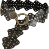 Cowgirl Boho Designer Grommet Black Belt