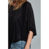 16066S- Bat sleeves Black Vocal Top with Rhinestones - Image 4