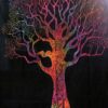 Celtic Fall Tree Black Base Tie dye Wall Hanging Handmade Cotton Tapestry 84"x54" inch VTrendz