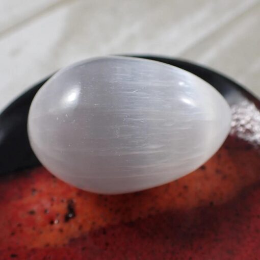 Selenite Egg: Crystalline Shield for Fertility, New Beginnings & Auric Transmutation (2.75 Inch)