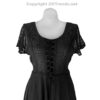 Short Sleeves Victorian Style Corset Dress with Lace & Floral Threadwork VTrendz