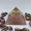 Rose Quartz Radiance Pyramid: Sacred Flower of Life & Kundalini Awakening Engine (3-Inch) VTrendz
