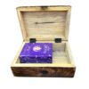 Hand Carved Decorative Phases of Moon Wooden Storage Box, 5"x7" - Image 4