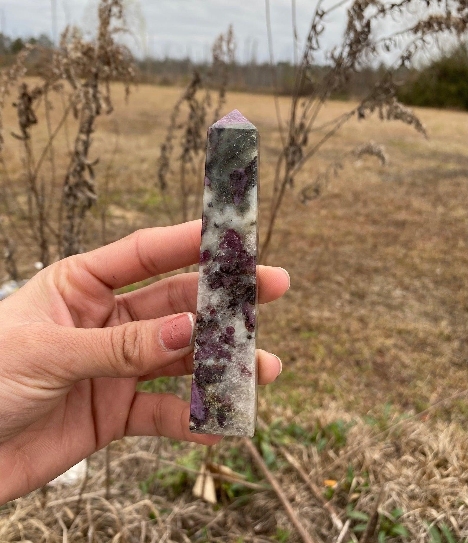 Garnet Matrix Obelisk Tower: Jumbo Healing Wand for Grounded Passion & Vitality - Image 2