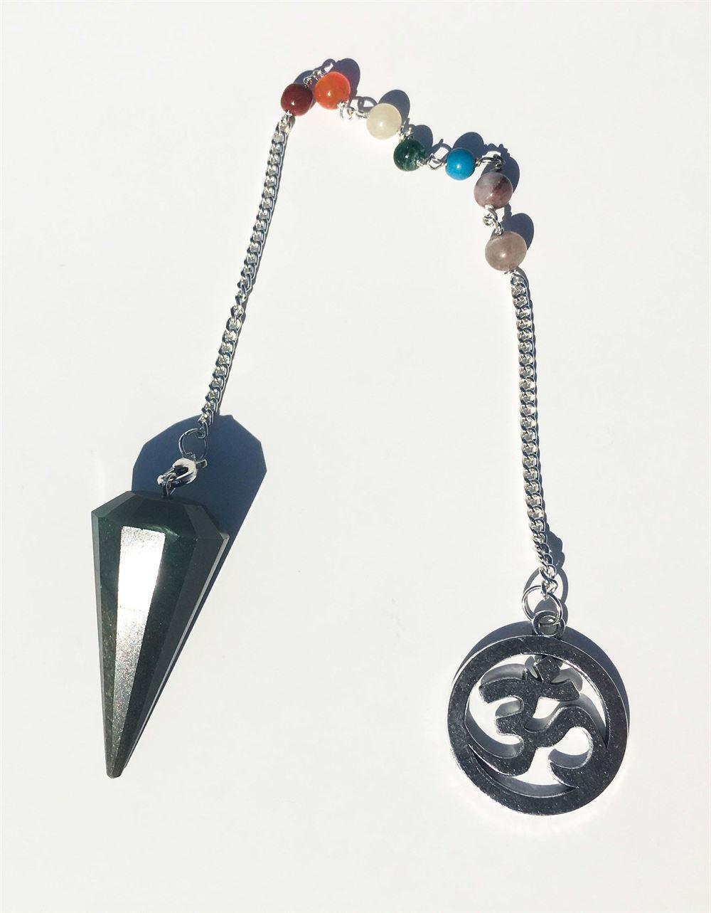 Green Aventurine Chakra Beads 12 faceted Pendulum 3-in-1 pendulum, bracelet, pendant