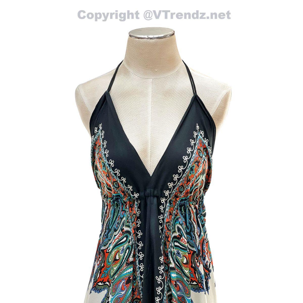 Jamawar Scarf Dress Dori with Halter Neck & Back Ties - Image 36