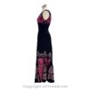 Long 8-Kali Embroidered Maxi Dress with Stretch Sleeves VTrendz