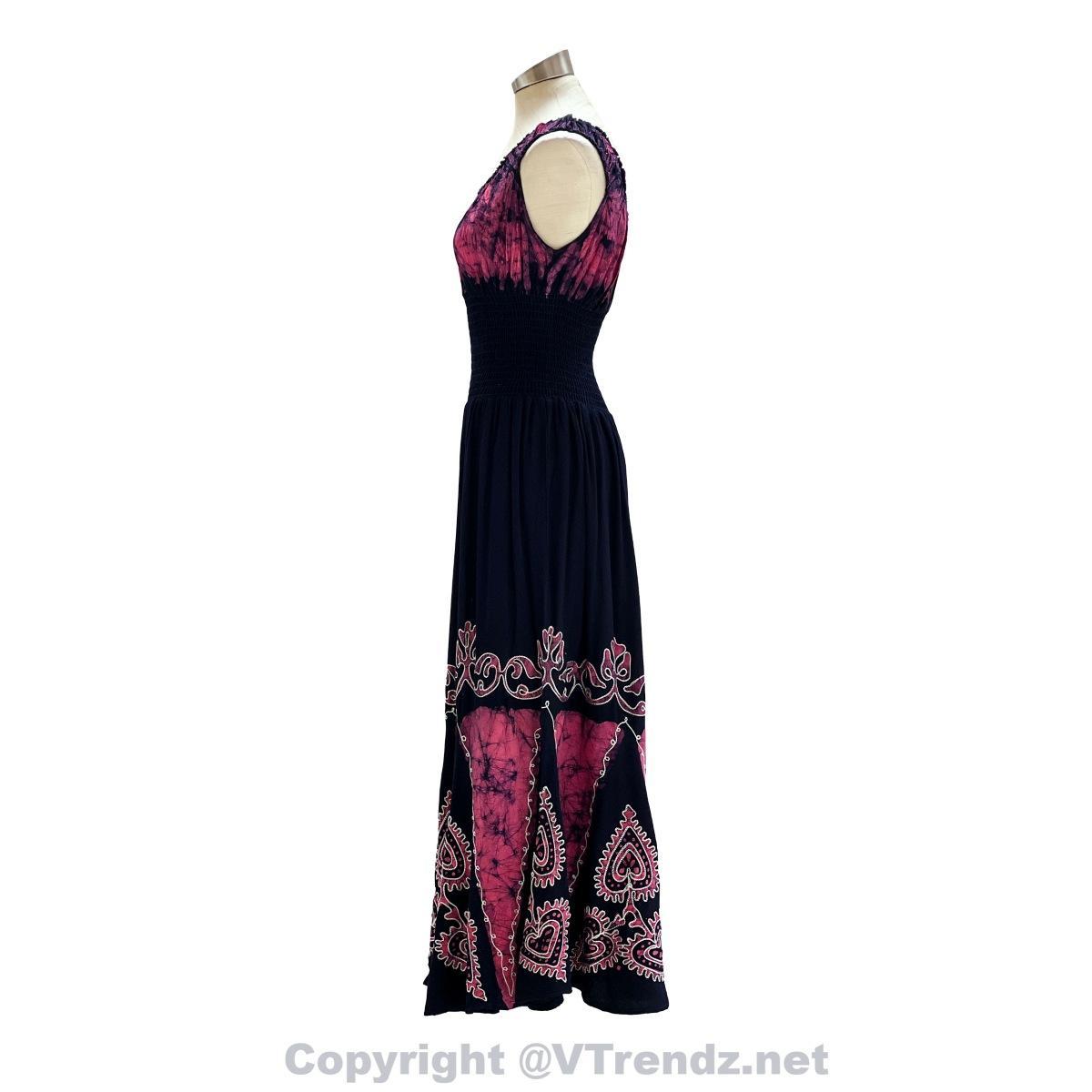 Long 8-Kali Embroidered Maxi Dress with Stretch Sleeves - Image 39