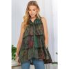 Boho Chic Buttondown Patchwork Sleeveless Top VTrendz