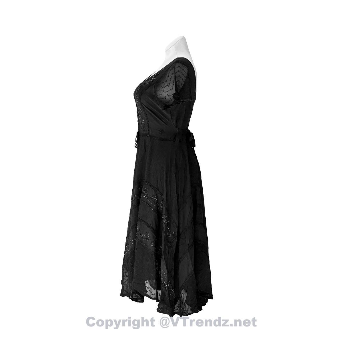 Short Sleeves Victorian Style Corset Dress with Lace & Floral Threadwork - Image 25