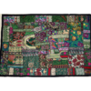 VPT-A07 Handmade Vintage Patchwork Abstract Tapestry Bohemian style Heavy Embroidered Ethnic Hippie Indian Wall décor Art Wall hanging 40 x 60 Inches VTrendz