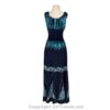 Long 8-Kali Embroidered Maxi Dress with Stretch Sleeves VTrendz