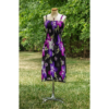 Flower Printed Straight Hem Black Base Summer Dress One Size Fits Most, Beach Wear, Casual Hibiscus Flower Printed Adjustable Sundress VTrendz