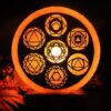 Chakra Symbols 3-D Himalayan Natural Salt Rock Crystal Air purifier / Ionizer 9 - 11 lbs VTrendz