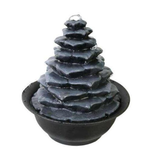 Stacked Rock Tabletop Waterfall Fountain Natural Rustic Resin Artifact 9x8 Inch