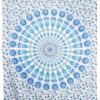 Mandala Mirchi Kali Turquoise Wall Hanging Handmade Cotton Tapestry 84"x54" inch VTrendz