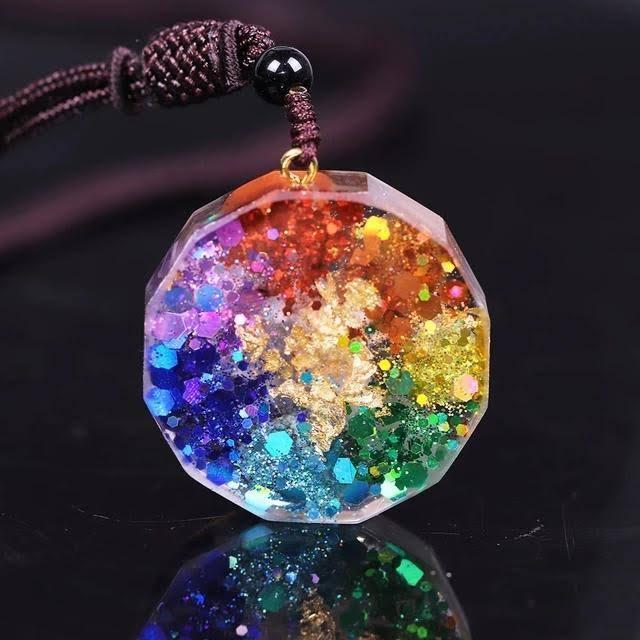 Orgone Chakra Pendant with Natural Crystals For Energy Balancing, Meditation, Reiki, Healing - Image 2