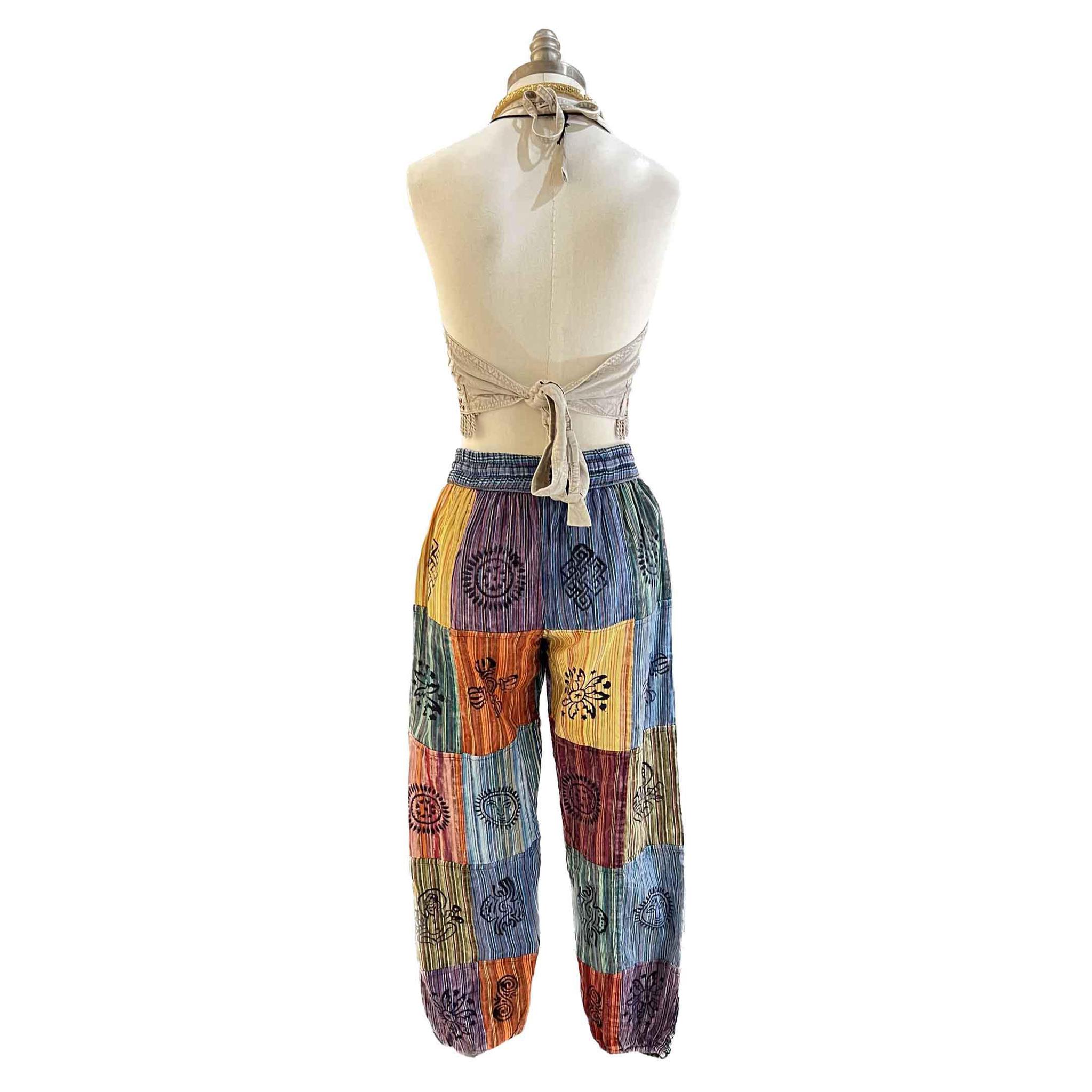 Striped Patch Boho Pants - Image 5