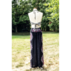 Black Palazzo Pant Flower Print Rayon Comfy & Trendy Thai Boho Pant One Size Fits Most 100% Rayon - Image 3