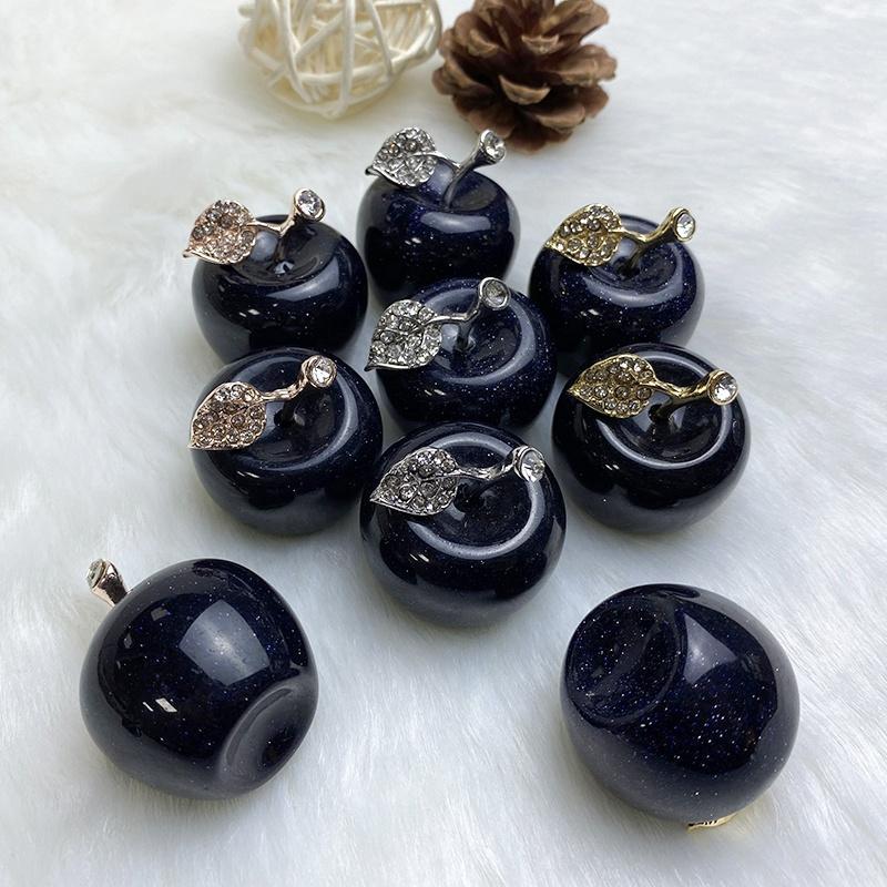 Blue SandStone Apple Natural Stone For Healing Stone for Creativity, Intuition & Protection, Meditation Crystal Healing Grid Reiki Metaphysical Energy, 1 inch