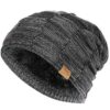Men-Beanies Woven Winter Hats with Soft Sherpa Lining