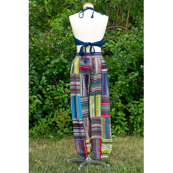 Striped Nepal Boho Harem Patch Pants - Image 3