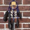 Suede fabric and bone dreamcatcher 9 cm - Image 2