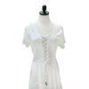 Short Sleeves Victorian Style Corset Dress with Lace & Floral Threadwork VTrendz