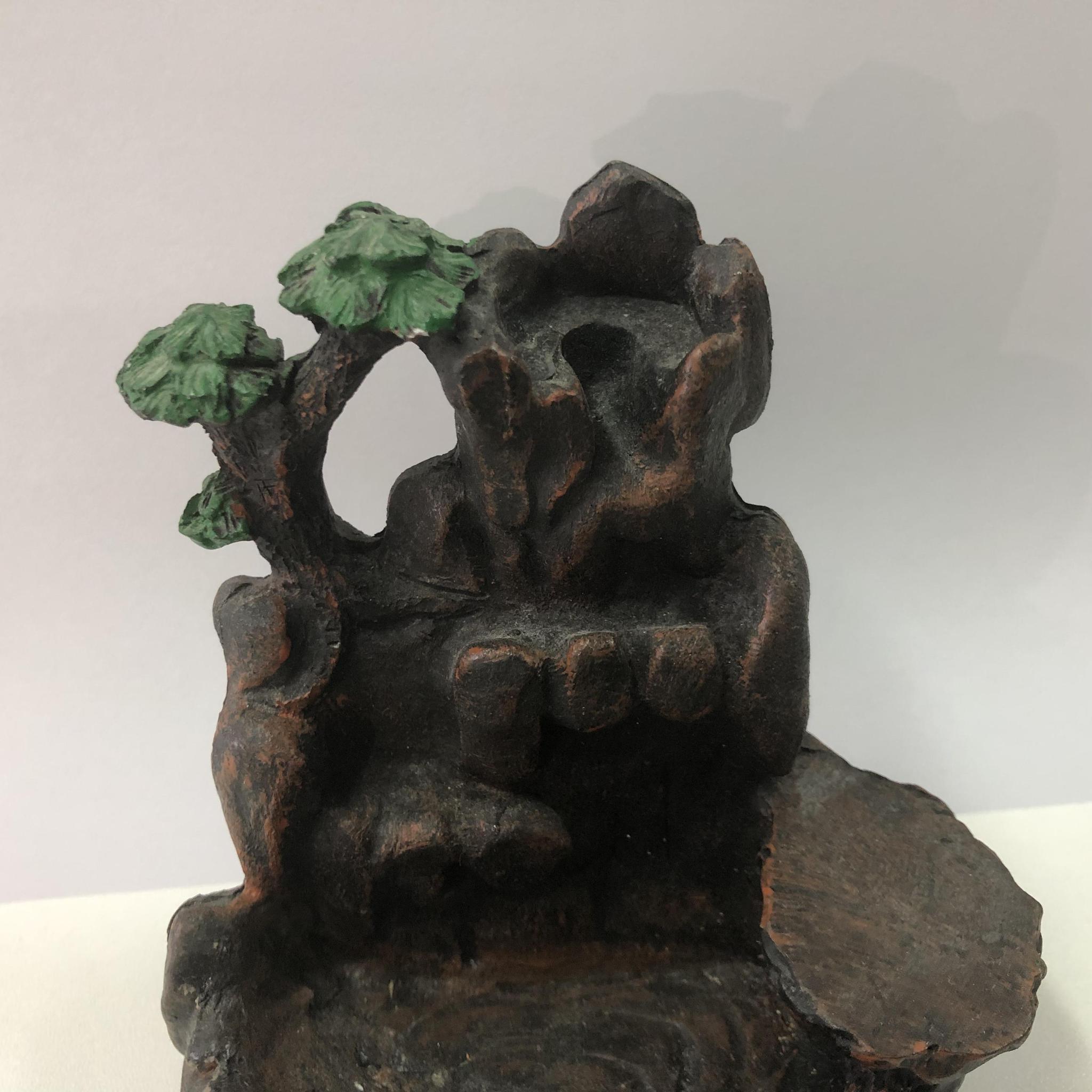 Mini-Rockery Ceramic Backflow Incense Holder Waterfall Incense Burner, Reflux Burner, Handmade Ceramic, Home Décor for Meditation, Mini-Zen Experience Size: 10.5*8.5 cm - Image 3