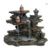 Retro Ceramic Double Cone Backflow Incense Holder Waterfall Incense Burner, Reflux Burner, Handmade Ceramic, Home Decor for Meditation, Mini-Zen Experience 15.5*7.5*13 cm VTrendz