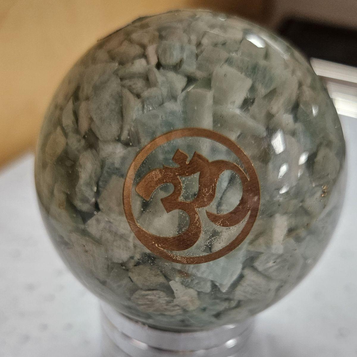 Amazonite Orgone Sphere – Artifact of Truth & Soothing Flow – 2.5" - Image 3