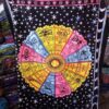 Zodiac Multicolor, Black and white, Tye Dye Wall Hanging Handmade Cotton Tapestry 84"x54" inch VTrendz