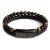 Black Agate & Tiger Eye Double-Layer Bracelet: The Guardian’s Grip & Primal Poise VTrendz