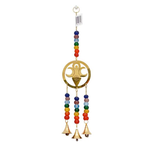 Goddess of Earth GAIA Brass Windchime w/ Beads 14"L