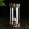 Crystal Falls Backflow Incense Burner with LED Light Ceramic Backflow Incense Holder Waterfall Incense Burner, Reflux Burner, Handmade Ceramic, Home Décor for Meditation, Mini-Zen Experience Size: 8.8 x 18 cm VTrendz
