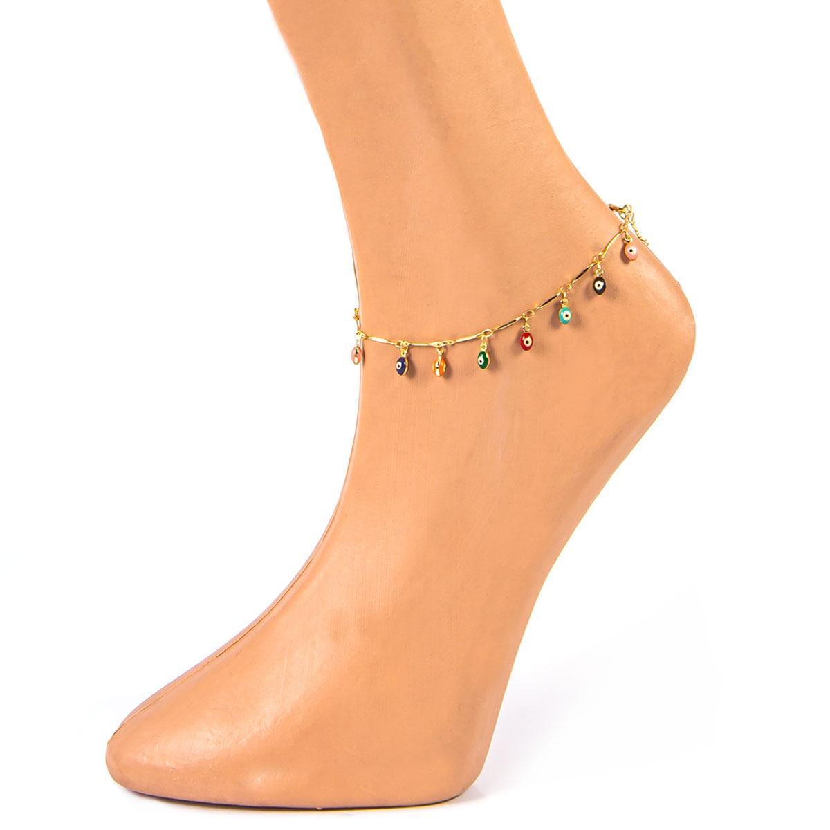 Evil Eye Bohemian Anklet for Protection. Adjustable Length