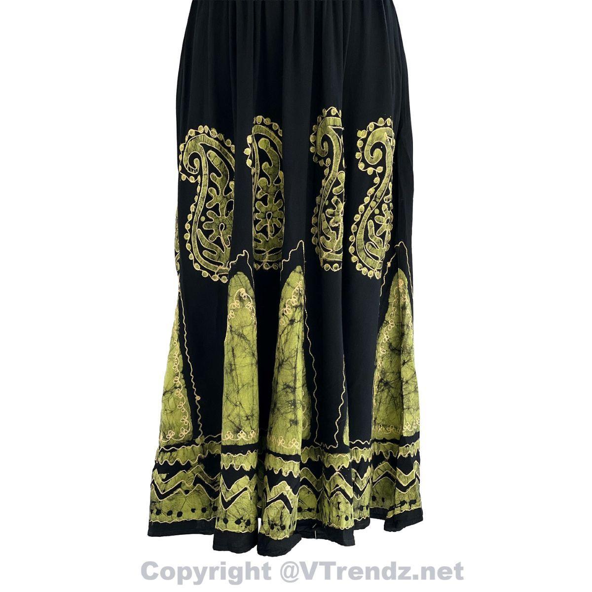Long 8-Kali Embroidered Maxi Dress with Stretch Sleeves - Image 30