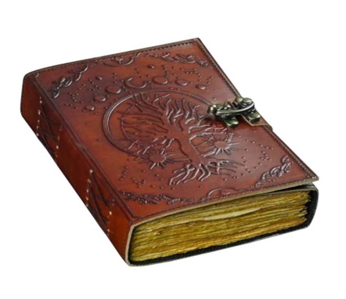 Celestial Moon Tree Embossed Journal (Burgundy) | Chronicle Your Cosmic Path