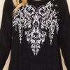 20492L-Top,  LONG SLEEVE SWING FLARE HEM TOP With Rhinestone and Grommets by Vocal - Image 8