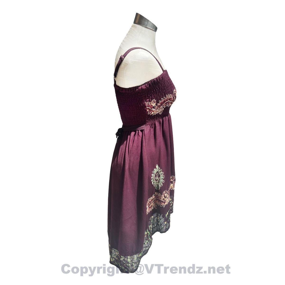 Batik Printed High-Low Sundress with Georgette Speckled Hem - Image 7
