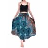 Green Skirt / Dress Coconut Buckle Elephant Long Comfy Skirt with Elastic Stretch and Adjustable Tie VTrendz