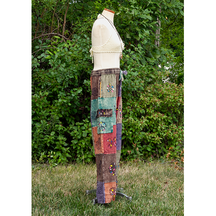 Boho Plain Patch Cargo Open Bottom Pants - Image 2