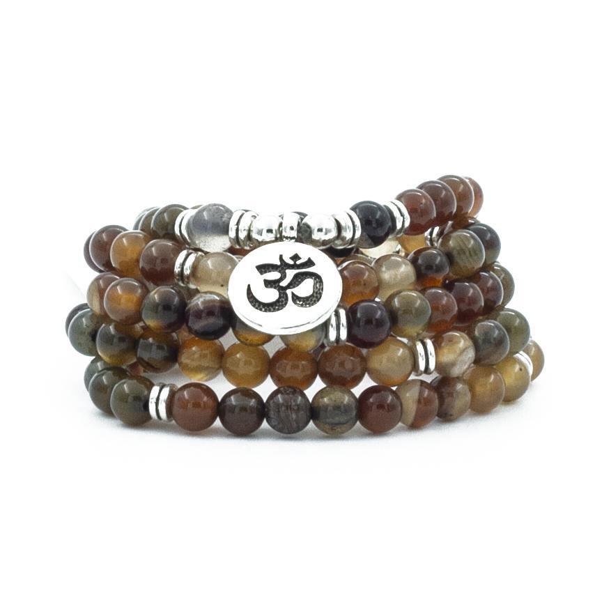 Sardonyx 108 Mala 6 & 8mm Beads Natural Stone Bracelet Mala Prayer Beads Meditation Necklace