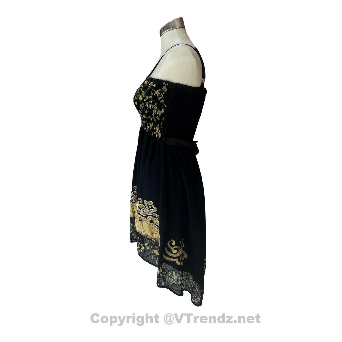 Batik Printed High-Low Sundress with Georgette Speckled Hem - Image 4
